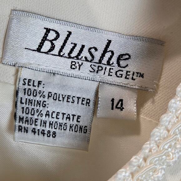 Vintage Blushe by Spiegel Ivory Pearl Beaded Lace Top Regency Bridgerton Plus 14 - Picture 3 of 8